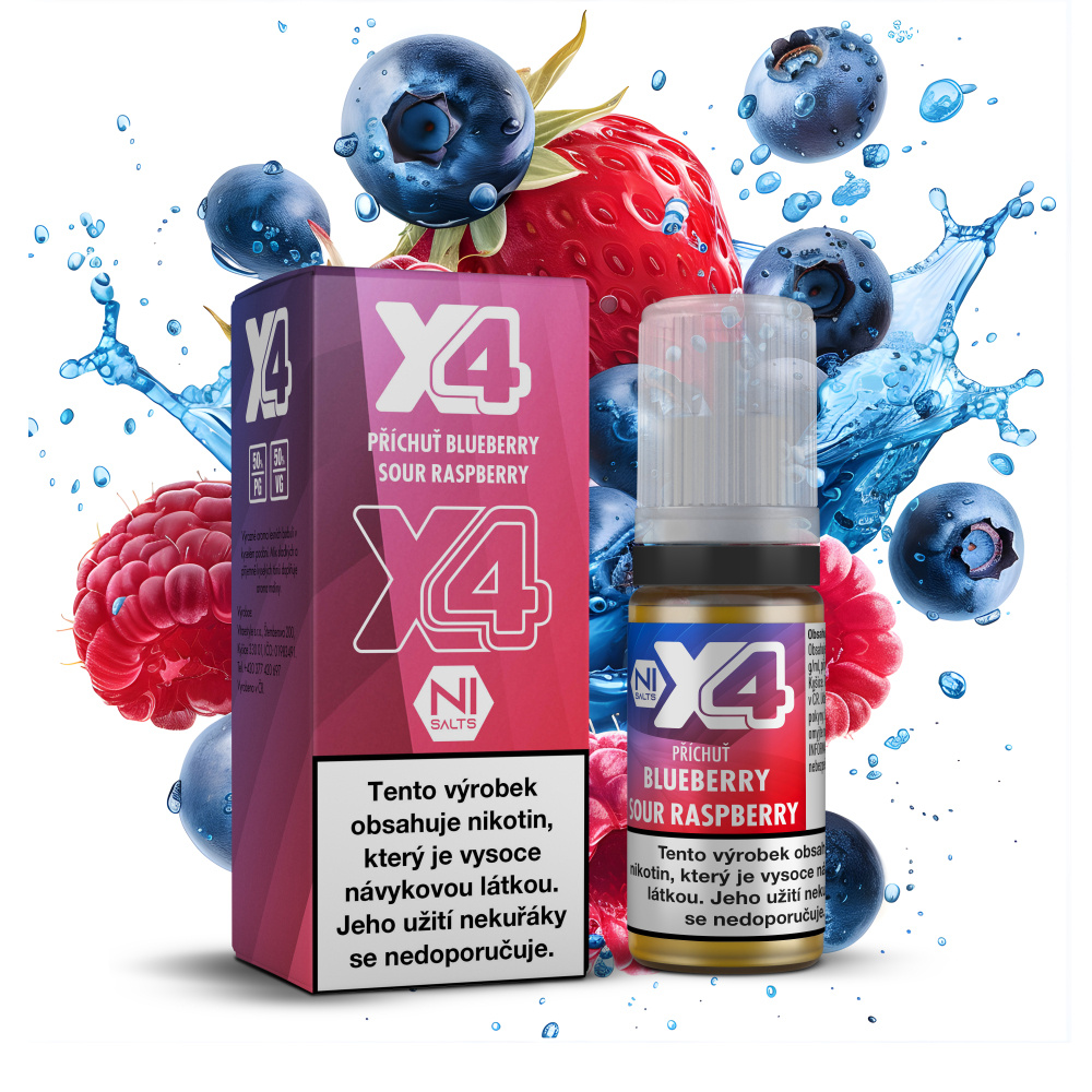 X4 Bar Juice - Blueberry Sour Raspberry 10ML - 10MG X4 Bar Juice - Blueberry Sour Raspberry 10ML - 10MG