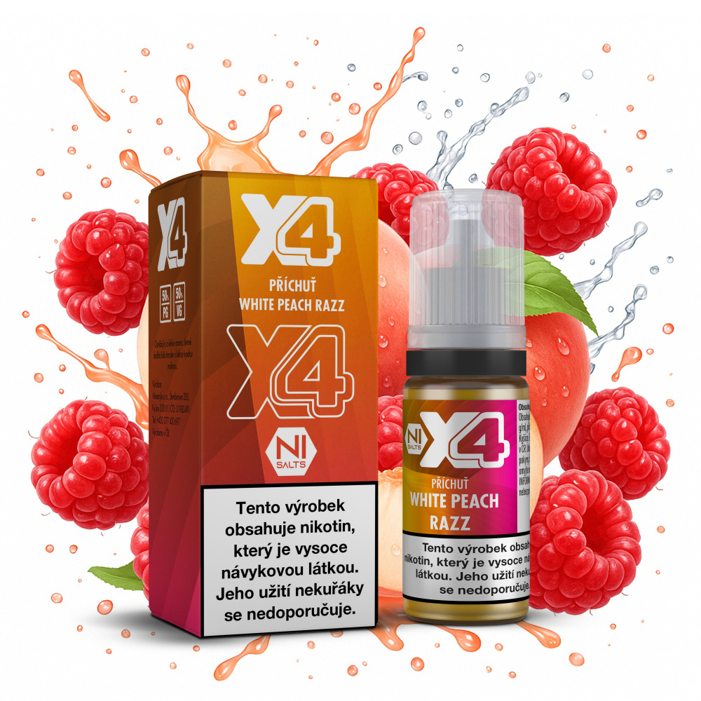 X4 Bar Juice - White Peach Razz 10ML - 10MG X4 Bar Juice - White Peach Razz 10ML - 10MG