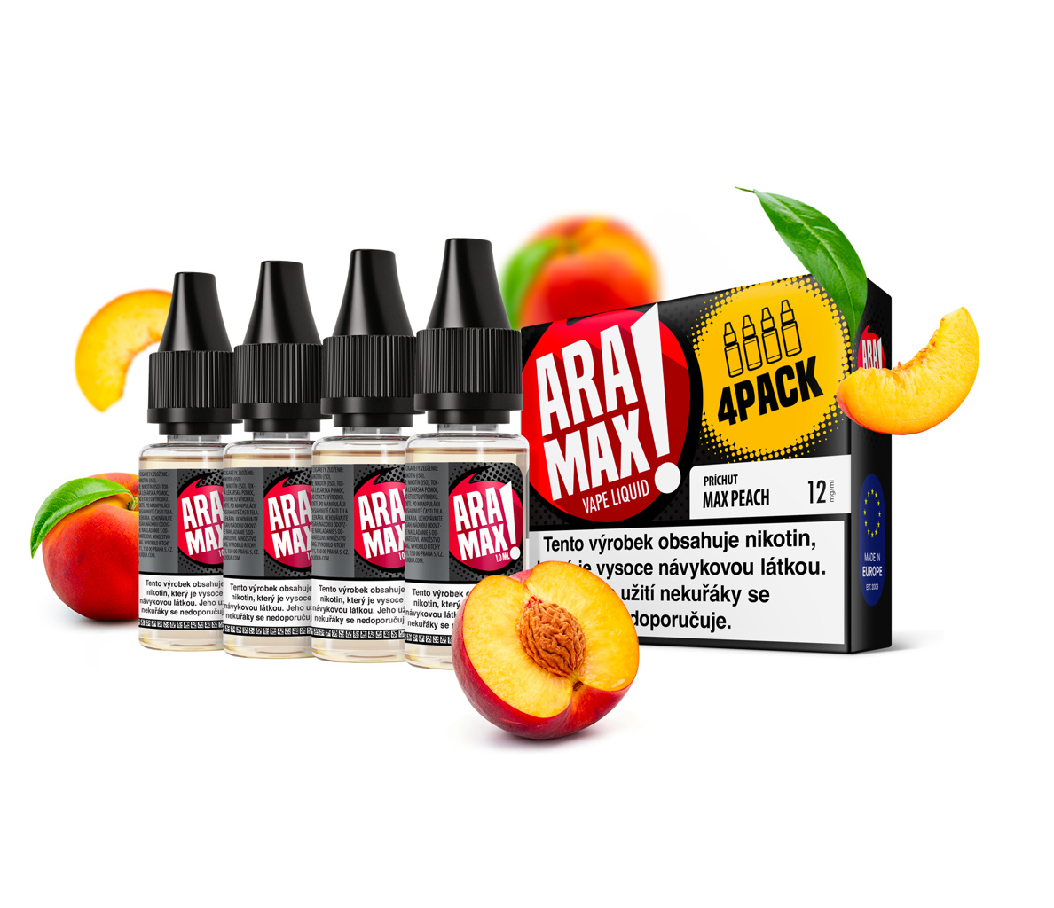 Aramax - Max Peach 4X10ML - 6MG Aramax - Max Peach 4X10ML - 6MG