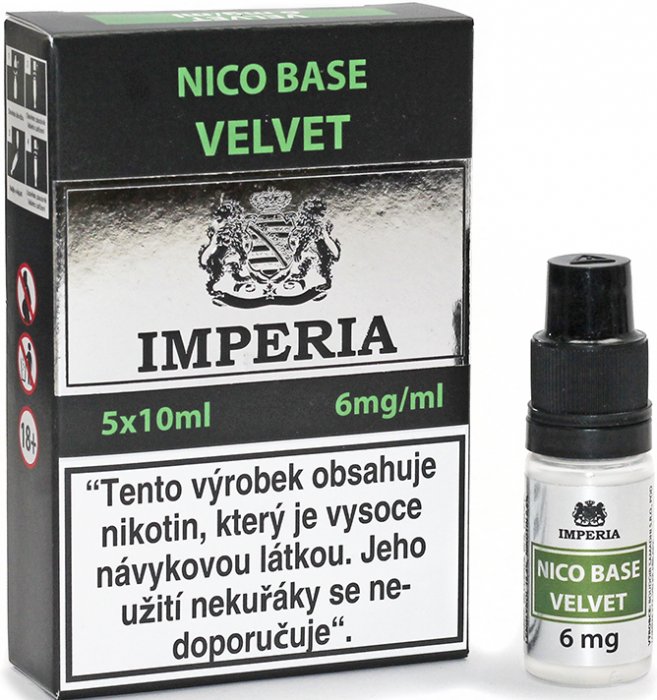 Imperia Velvet Báze 80VG/20PG 5×10ML - 6MG Imperia Velvet Báze 80VG/20PG 5×10ML - 6MG