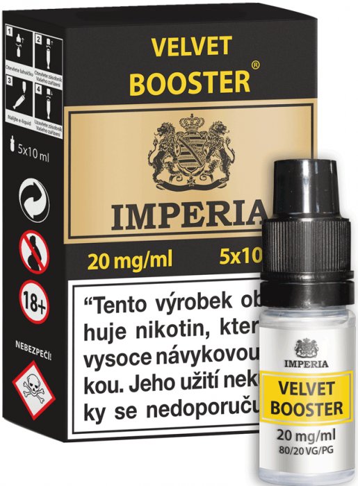 Imperia Velvet Booster 80VG/20PG 5×10ML - 20MG Imperia Velvet Booster 80VG/20PG 5×10ML - 20MG