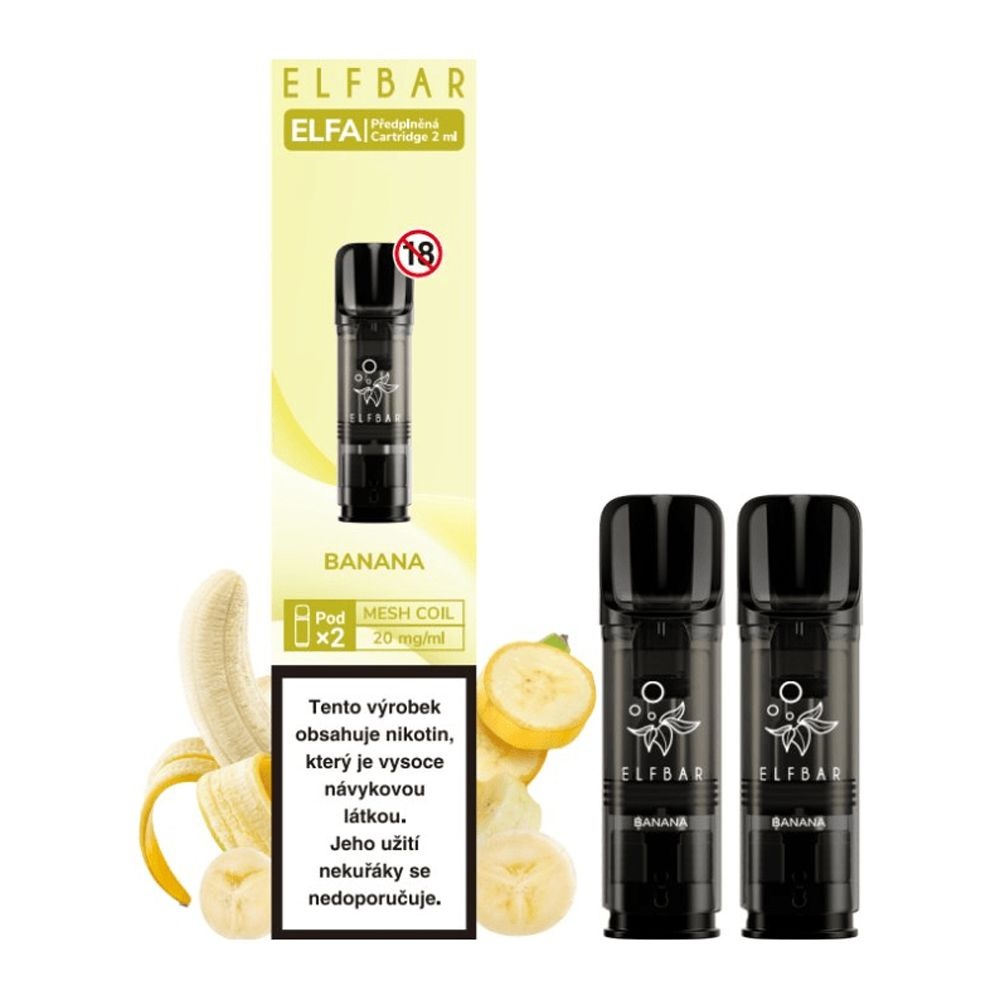 Elf Bar ELFA předplněné kapsle - Banana 2KS - 20MG Elf Bar ELFA předplněné kapsle - Banana 2KS - 20MG